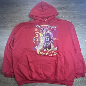 Kobe Bryant Legends Never Die Hoodie Red Pullover Men's 3XL Lakers Graphic EUC